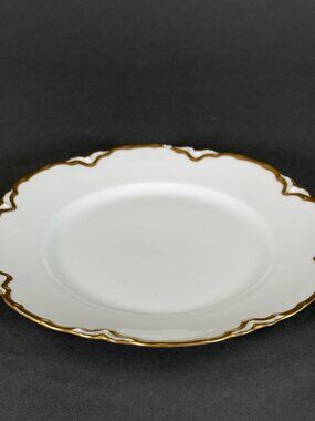 Antique Haviland Limoges France Porcelain Plate Gold Gilt Hand Painted 1908